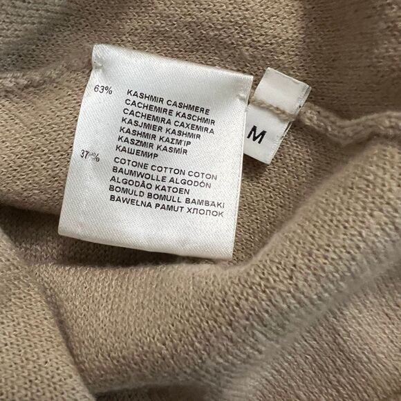 Lamberto Losani Beige Cashmere Cotton Fringe Snap Cardigan Jacket Medium - Picture 7 of 8